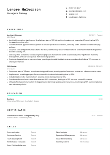 Manager In Training CV Template #3