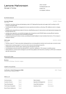 Manager In Training CV Template #2