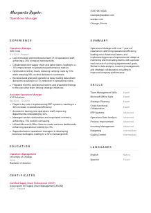 Operations Manager CV Template #2