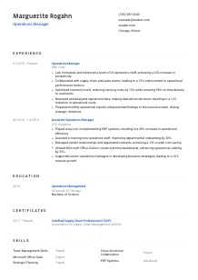 Operations Manager CV Template #1
