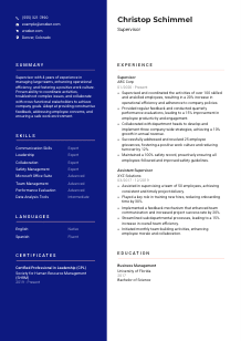 Supervisor Resume Template #3