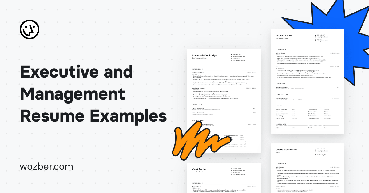 47 Executive and Management Resume Examples | Wozber