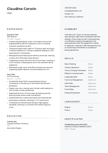 Chef Resume Template #2