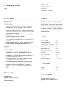 Chef Resume Template #1