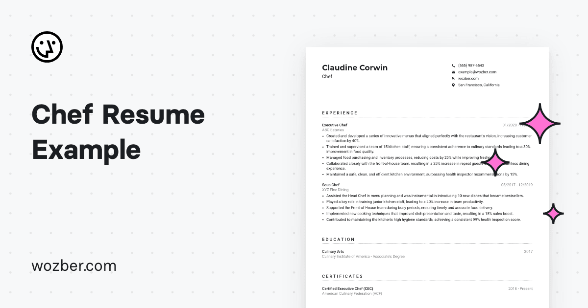 Chef Resume Example 7524