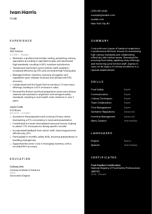 Cook CV Template #3