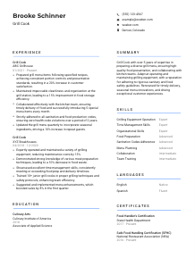 Grill Cook CV Template #2