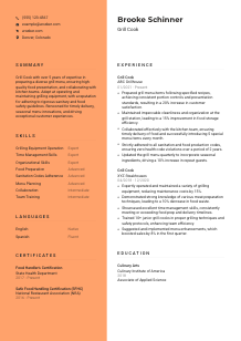 Grill Cook Resume Template #3