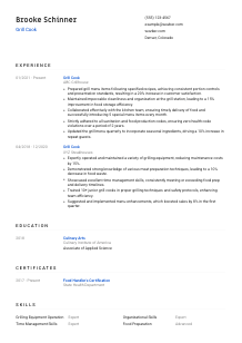 Grill Cook CV Template #1