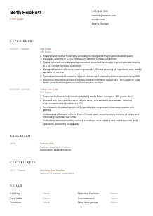 Line Cook Resume Template #6