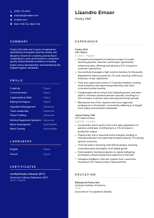 Pastry Chef Resume Template #3