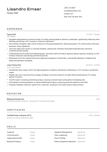 Pastry Chef Resume Template #2