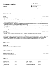 Saucier CV Example