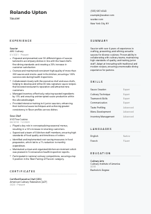 Saucier CV Template #2
