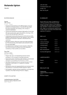 Saucier CV Template #3