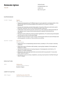 Saucier CV Template #1