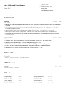 Sous-Chef Resume Example
