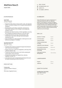 Sushi Chef CV Template #2