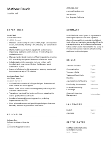 Sushi Chef CV Template #1