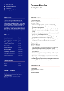 Culinary Consultant Resume Template #3