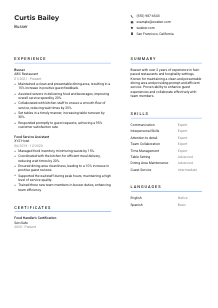 Busser CV Template #2