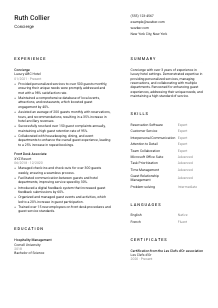Concierge CV Template #2