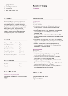 Doorman Resume Template #20