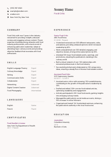 Food Critic Resume Template #3