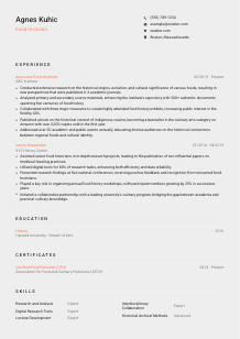 Food Historian CV Template #3