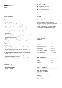 Server Resume Template #1