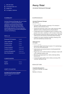Assistant Restaurant Manager Resume Template #3