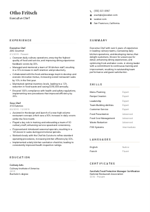 Executive Chef Resume Template #1