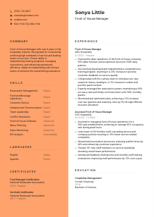 Front of House Manager CV Template #19