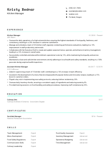 Kitchen Manager CV Template #3