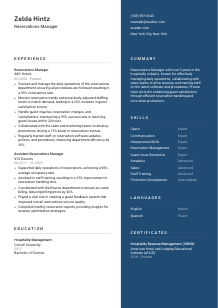 Reservations Manager Resume Template #2