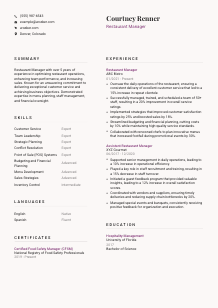 Restaurant Manager CV Template #20