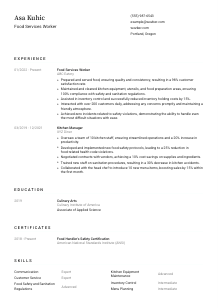 Food Services Worker Resume Template #1