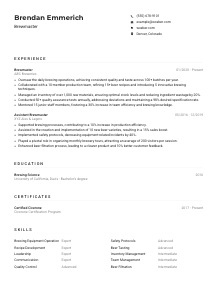 Brewmaster Resume Example