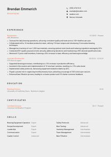 Brewmaster Resume Template #23