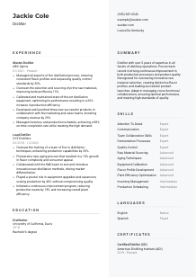 Distiller Resume Template #2