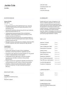 Distiller Resume Example