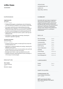 Sommelier CV Template #12