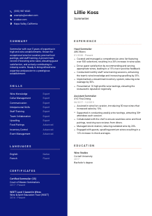 Sommelier CV Template #21