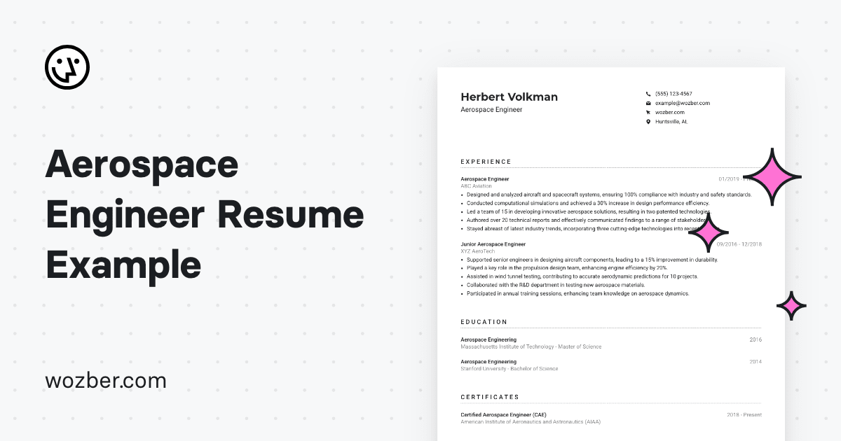 Aerospace Engineer Resume Example