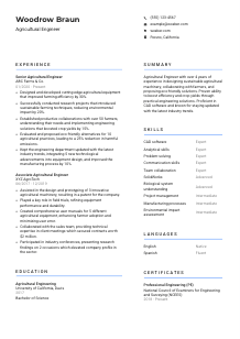 Agricultural Engineer Resume Template #10
