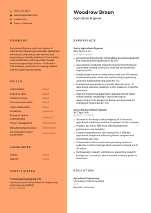 Agricultural Engineer Resume Template #19