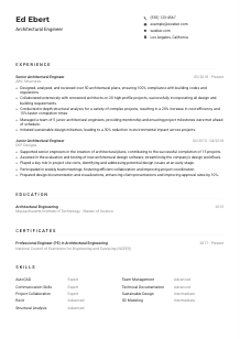 Architectural Engineer CV Example