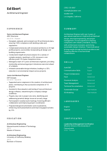 Architectural Engineer Resume Template #2
