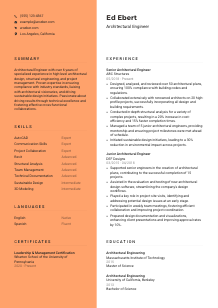 Architectural Engineer Resume Template #3
