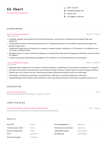Architectural Engineer Resume Template #1